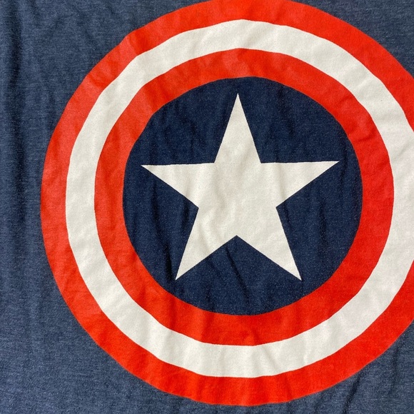 Marvel Men's Blue Captain America T-Shirt 2X (IY) - Picture 6 of 11